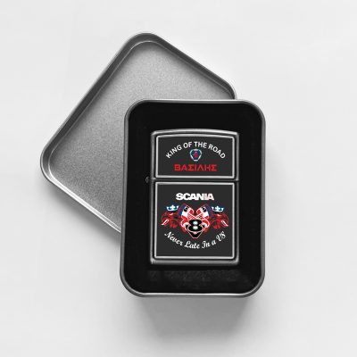 Αναπτήρας Μεταλλικός Τύπου Zippo - Scania Never Late In A V8