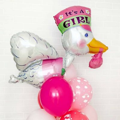 32 Μπαλόνι γέννησης Πελαργός It's a Girl