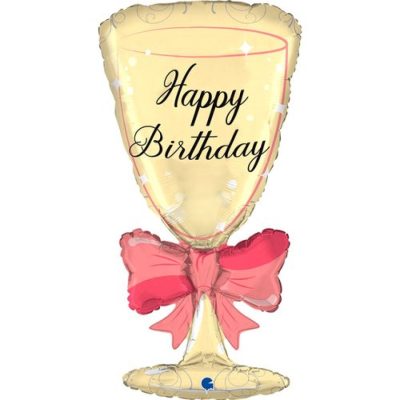 29 Μπαλόνι Ποτήρι Σαμπάνιας ''Happy Birthday''