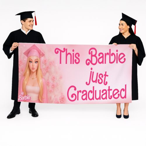 Πανό Αποφοίτησης - Barbie με φωτογραφία