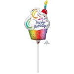 9 MIni Shape Μπαλόνι Cup Cake Rainbow 