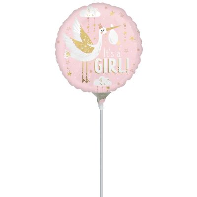 9'' Mini Shape Μπαλόνι Πελαργός It's a girl