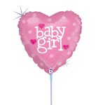 9'' Mini Shape Μπαλόνι Καρδιά Baby Girl