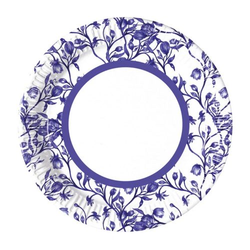 Χάρτινα Πιάτα Blue Porcelain 8 τεμ