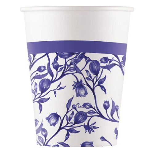 Χάρτινα Ποτήρια Blue Porcelain 8 τεμ