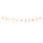 Διακοσμητικό μπάνερ ροζ Bride - Groom