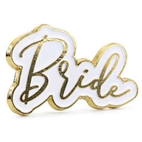 Μεταλλική χρυσή καρφίτσα Bride