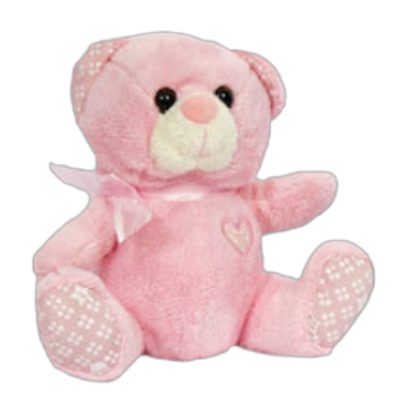 Ροζ Αρκουδάκι με φιόγκο 20cm