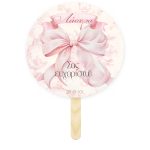 Βεντάλια Βάπτισης - Ροζ Φιόγκος