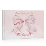 Βιβλίο Ευχών βάπτισης - Ροζ Φιόγκος