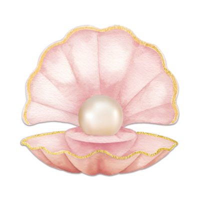 Διακοσμητική ξύλινη φιγούρα Κοχύλι Με Μαργαριτάρι