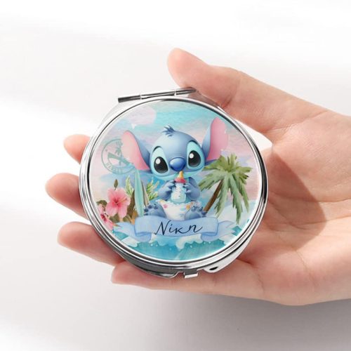 Καθρεφτάκι Stitch Ασημί Στρογγυλό