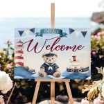 Καμβάς Βάπτισης Welcome - Ναυτικό Αρκουδάκι