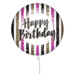 18'' Μπαλόνι Happy Birthday με Ρίγες