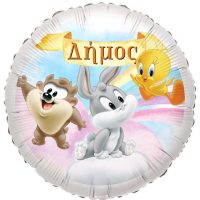18 Μπαλόνι Foil Tυπωμένο Baby Looney Tunes Στρογγυλό