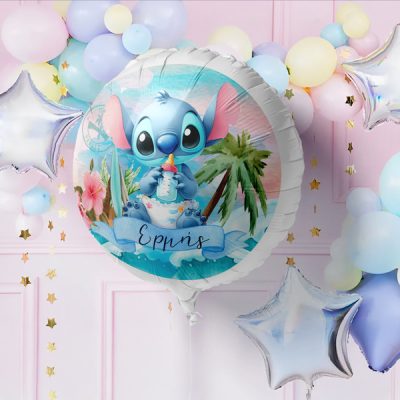 18" Μπαλόνι Foil Tυπωμένο Baby Stitch Στρογγυλό-1