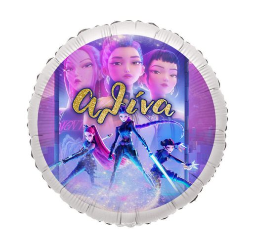 18 Μπαλόνι Foil Tυπωμένο K-Pop Demon Hunters Στρογγυλό
