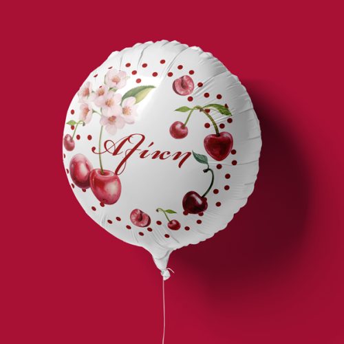 18 Μπαλόνι Foil Tυπωμένο Κεράσι Στρογγυλό-1