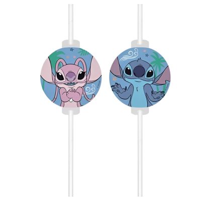 Χάρτινα καλαμάκια με φιγούρες Stitch 4 τεμ