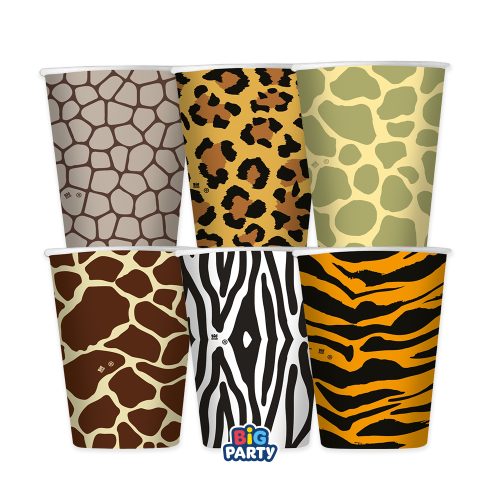 Χάρτινα Ποτήρια- Animal Print 6 τεμ