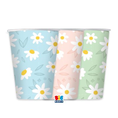 Χάρτινα Ποτήρια - Μαργαρίτες 6 τεμ