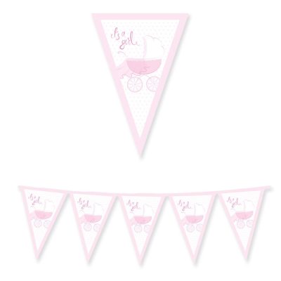 Τριγωνικά Σημαιάκια - It's A Girl 3m