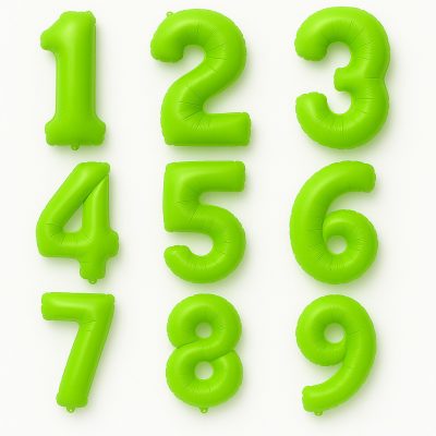 Neon Μπαλόνια Αριθμοί Πράσινο 86 cm - 34