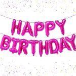 Μπαλόνια Happy Birthday Φούξια 13 τεμ