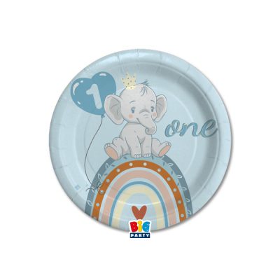 Γαλάζια Πιάτα γλυκού - One ελεφαντάκι 8 τεμ