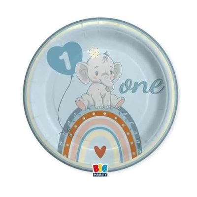 Γαλάζια Πιάτα φαγητού - One ελεφαντάκι 8 τεμ