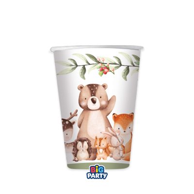 Ποτήρια Χάρτινα - Ζώα Του Δάσους 6 τεμ