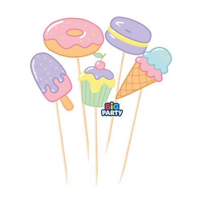 Topper Cupcake -  Παγωτά και Γλυκά 5 τεμ