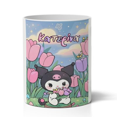 Μολυβοθήκη με Όνομα - Kuromi Με Λουλούδια