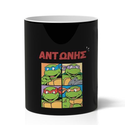 Μολυβοθήκη με Όνομα - Χελωνονιντζάκια Μαύρη