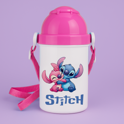 Παιδικό Παγούρι - Stitch Ροζ 400ml-1