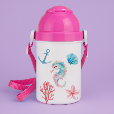 Παιδικό Παγούρι - Γοργόνα Ροζ 400ml-1
