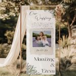 Υφασμάτινη Αφίσα Γάμου - Λεβάντα με Φωτογραφία 1,30m