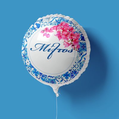 18 Μπαλόνι Foil Tυπωμένο Βουκαμβίλια Στρογγυλό-1
