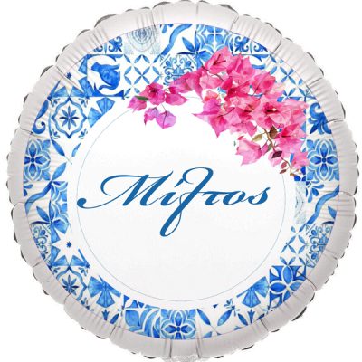 18 Μπαλόνι Foil Tυπωμένο Βουκαμβίλια Στρογγυλό