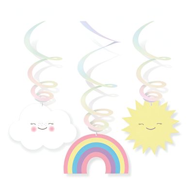 Διακοσμητικά Οροφής Swirls Ουράνιο Τόξο 6 τεμ