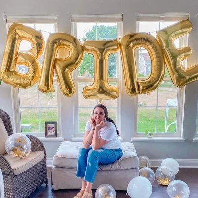 Bride Τεράστια μπαλόνια γράμματα χρυσά