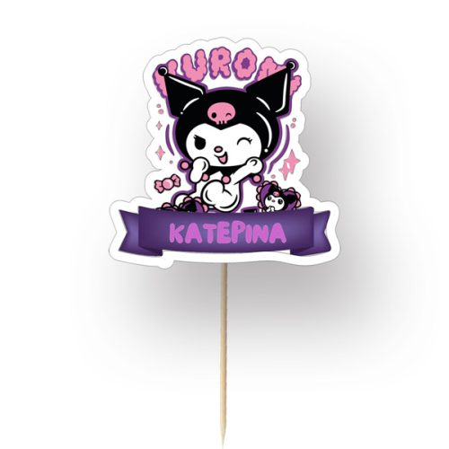 Διακοσμητικό Topper Τούρτας με όνομα - Kuromi