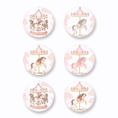 Σετ κονκάρδες - Ροζ Καρουζέλ (6 τεμ)