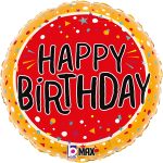 18'' Μπαλόνι Στρογγυλό Happy Birthday Κονφετί 
