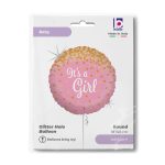 18 Μπαλόνι γέννησης It's A Girl glittering