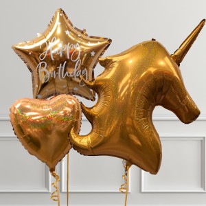 40 Μπαλόνι χρυσός Μονόκερος γκλίτερ