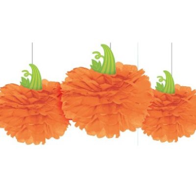 Διακοσμητικό Pom-Pom κολοκύθες 40 cm 3 τεμ