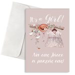 Ευχετήρια Κάρτα Βάπτισης Vintage - "It's a Girl!"