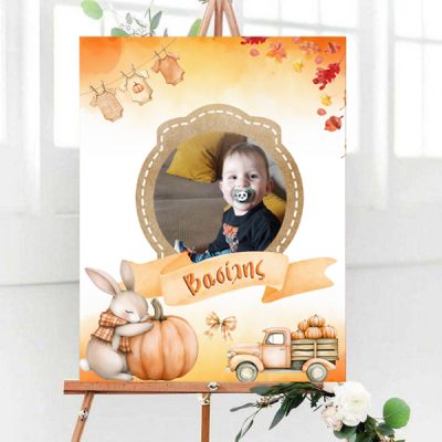 Καμβάς Βάπτισης Κολοκύθα με Λαγουδάκι