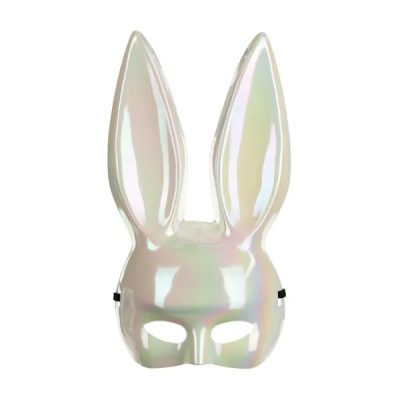 Μάσκα Κουνελάκι Playboy - Λευκή Ιριδίζον
